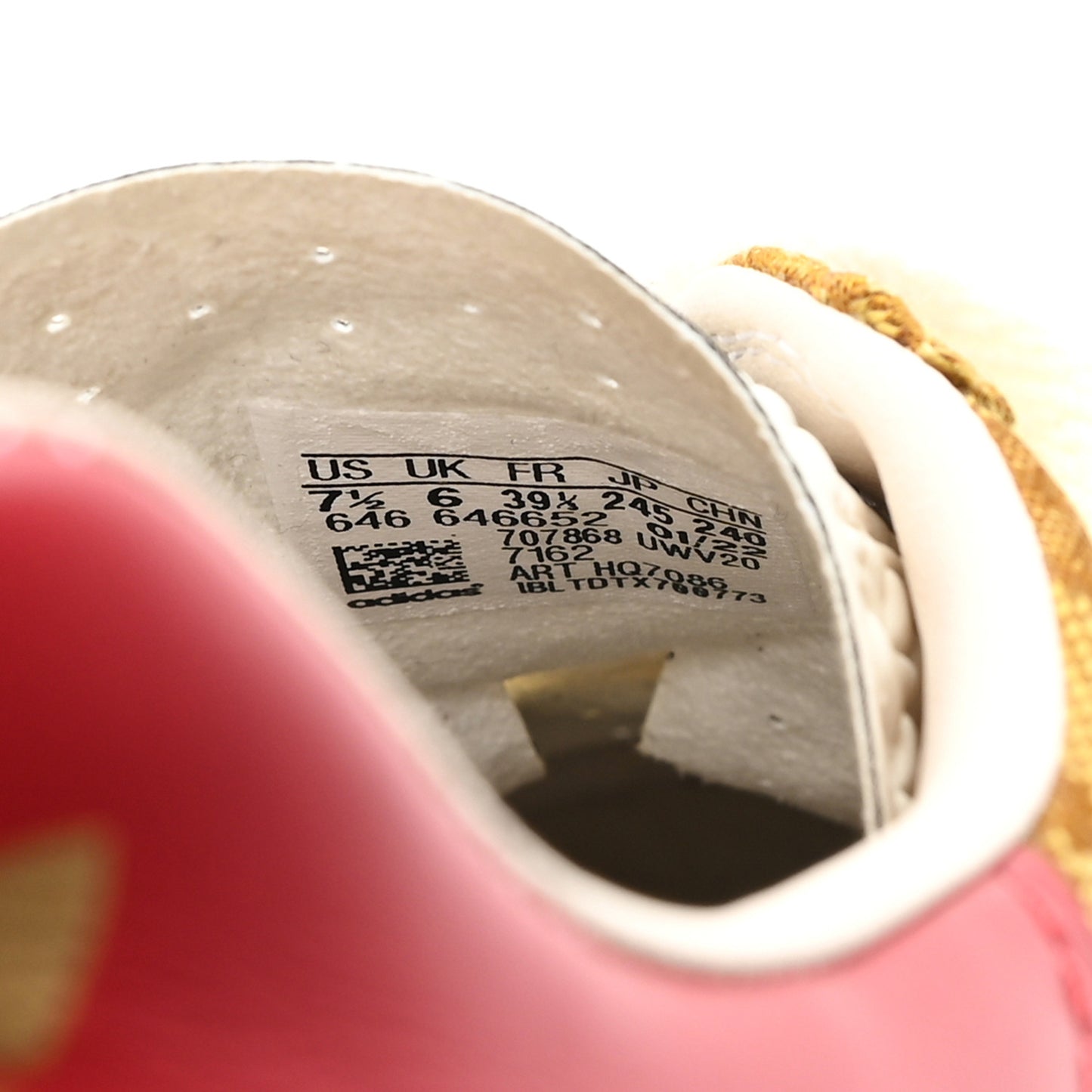 X ADIDAS Vintage GG Monogram Mens Gazelle Sneakers 7.5 Mid Natural Nut Off White