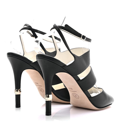 Chanel Lambskin CC Strappy Sandal 38.5 Black 4 of 10