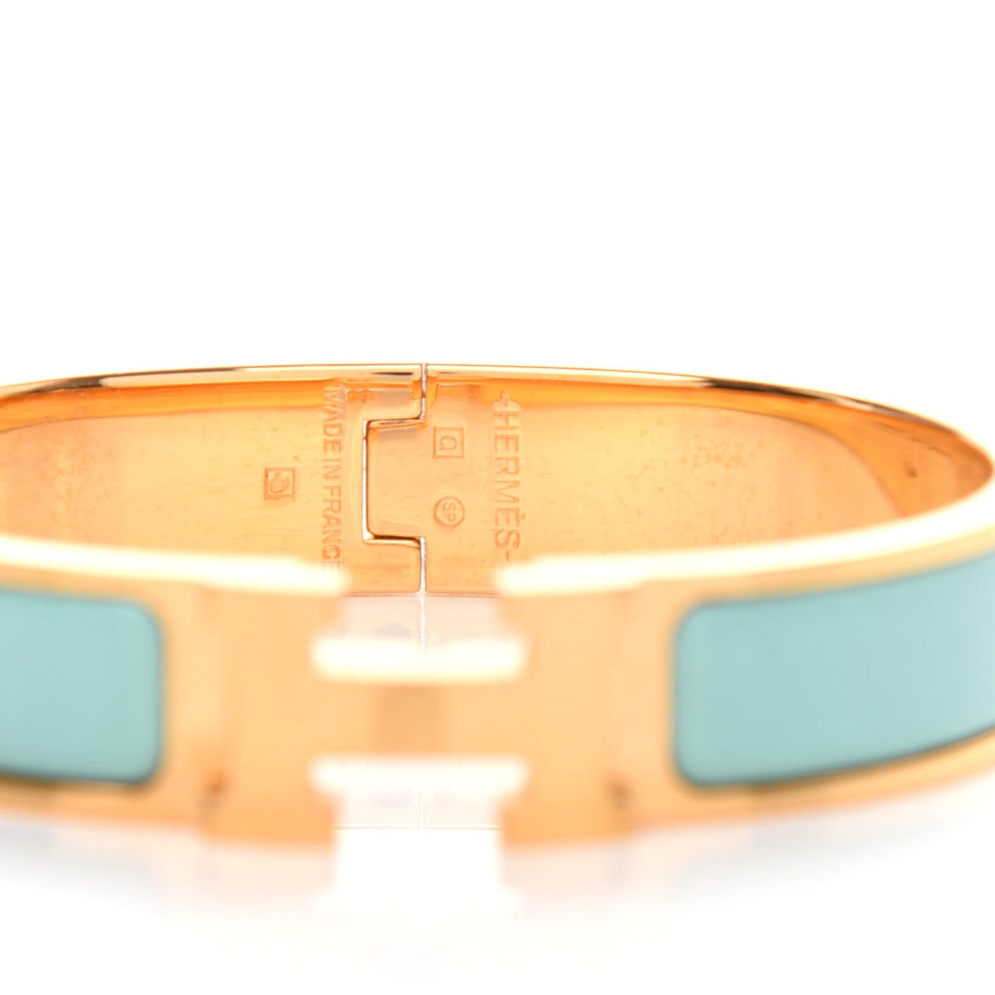 Enamel Narrow Clic Clac H Bracelet PM Vert Aqua
