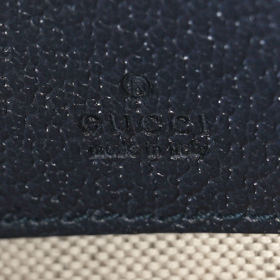 Gucci GG Supreme Monogram Textured Dollar Calfskin Web Ophidia Wristlet Pouch Beige Blue 6 of 8
