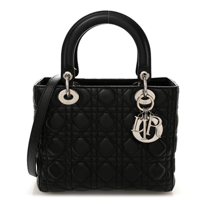 Christian Dior Lambskin Cannage Medium Lady Dior Black 1 of 12