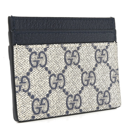 Gucci GG Supreme Monogram Textured Dollar Calfskin Web Ophidia Card Holder Beige Blue 3 of 6