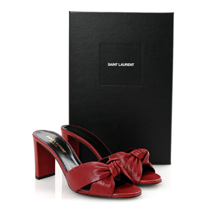 Saint Laurent Lambskin Bianca Mules 37 Red 10 of 10
