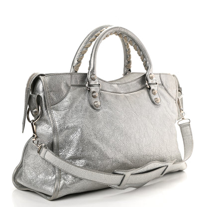 Balenciaga Metallic Agneau Giant 12 Silver Hardware City Gris Aluminum 3 of 8