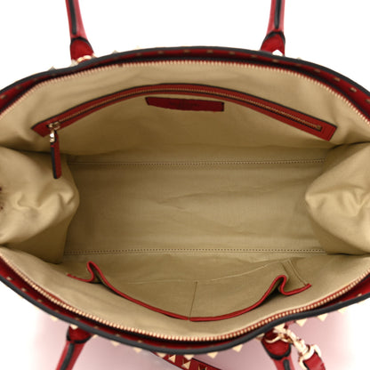 Valentino Garavani Vitello Rockstud Dome Shopper Rosso Valentino 5 of 10