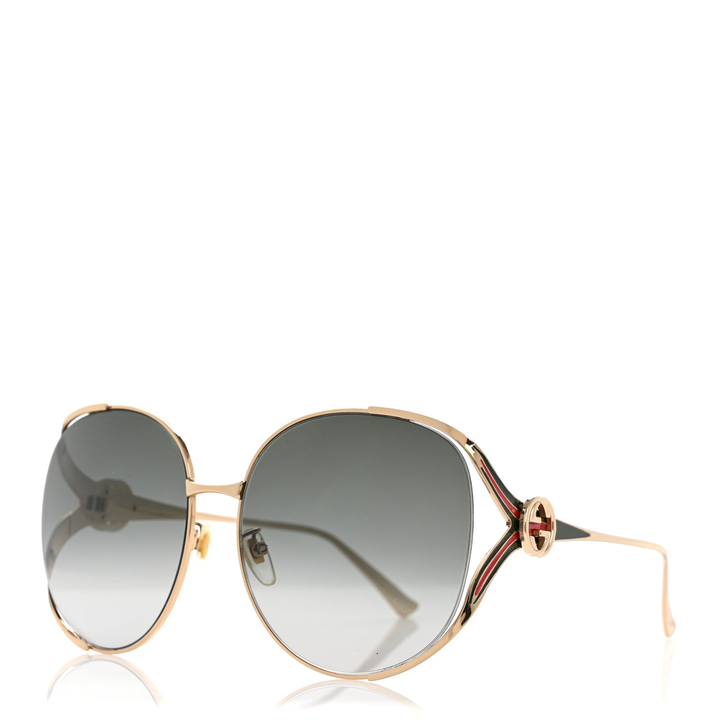 Metal Oversized Round Frame GG0225S Sunglasses Gold