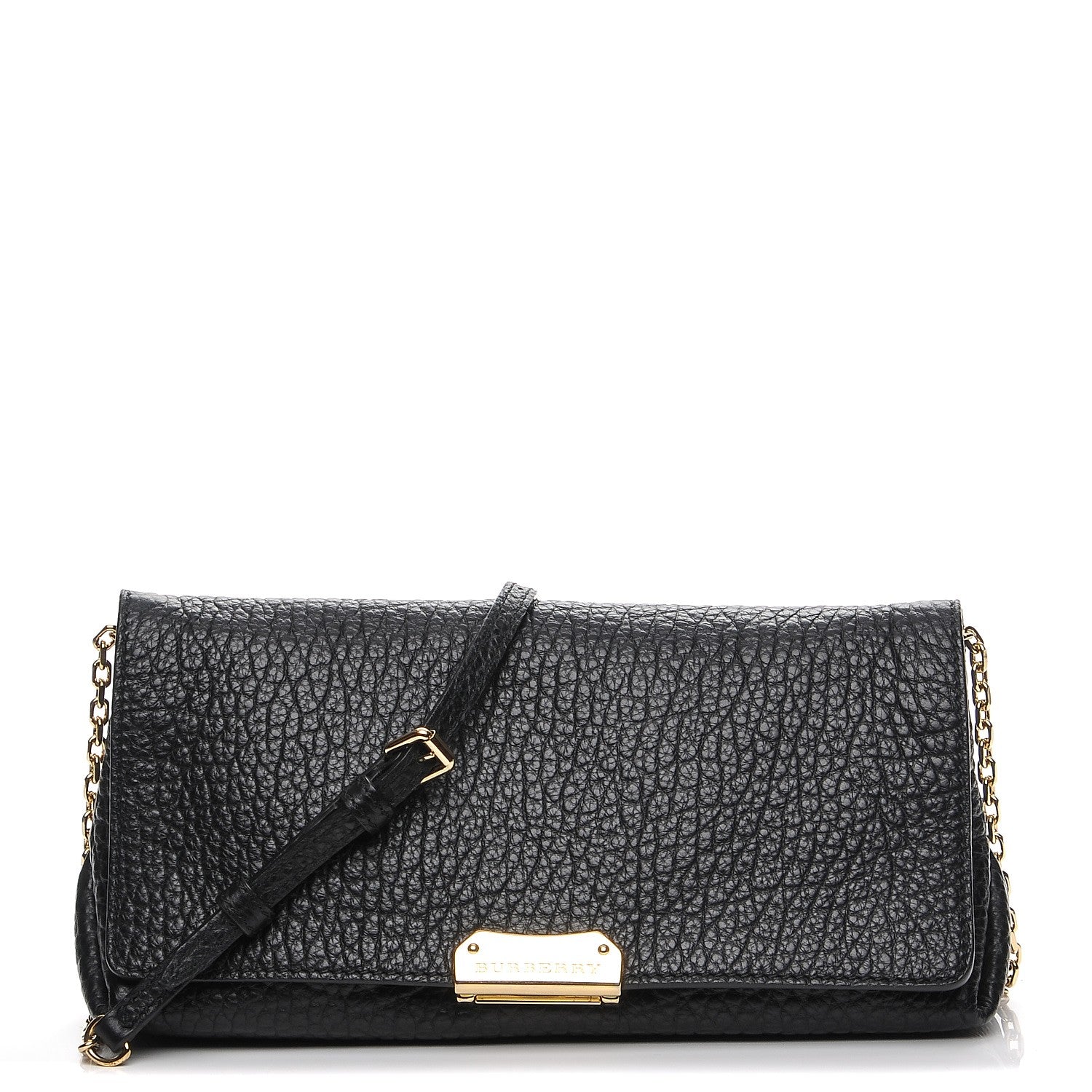 Burberry Signature Grain Medium Mildenhall Crossbody Bag Black 1 of 8