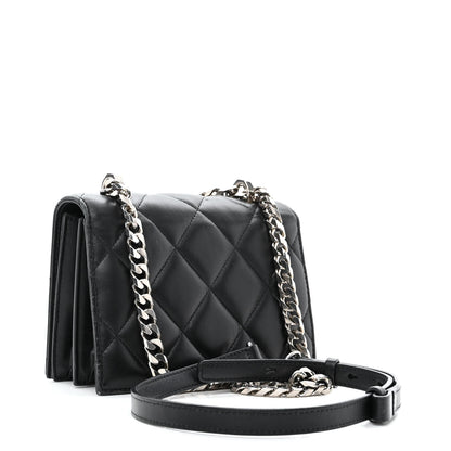 Alexander McQueen Lambskin Quilted Knuckle Shoulder Bag Black 3 of 9