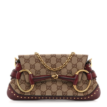 Gucci Monogram Studded Small Horsebit Clutch Bordeaux 1 of 10