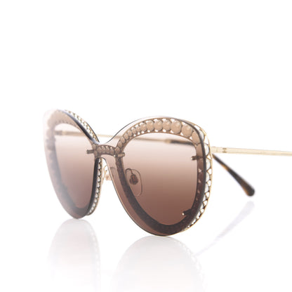 Chanel Acetate Metal Pearl Butterfly Sunglasses 4236-H Brown 5 of 8