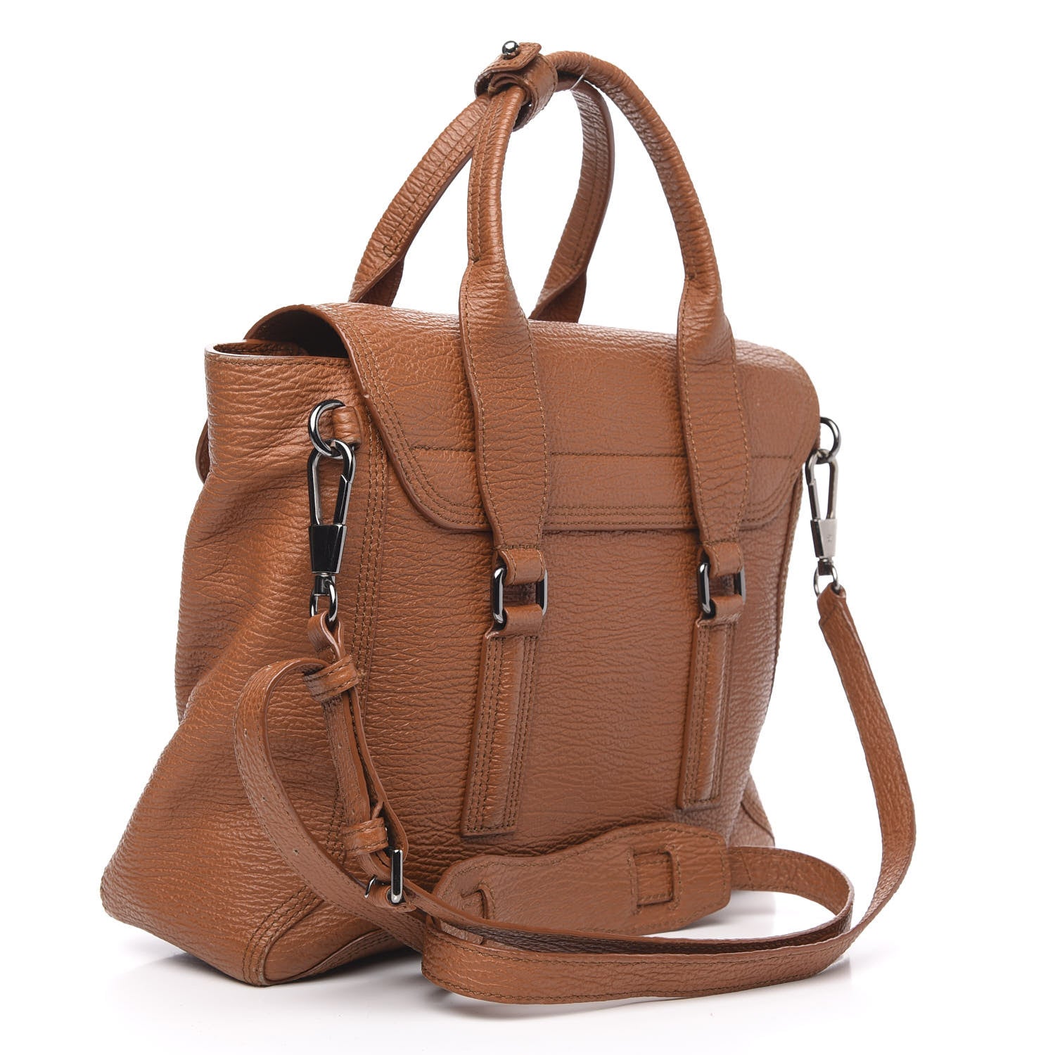 3.1 Phillip Lim 3.1 Textured Calfskin Medium Pashli Satchel Rust 3 of 16