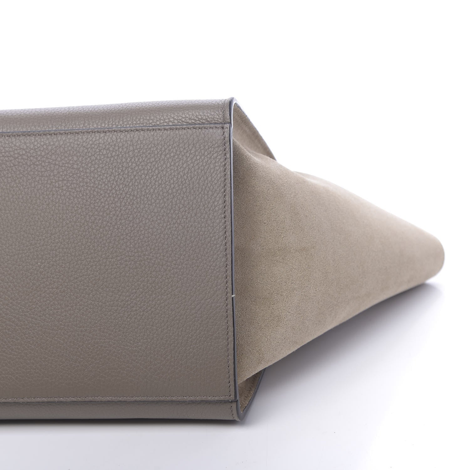 Celine Drummed Calfskin Suede Medium Trapeze Souris 9 of 9