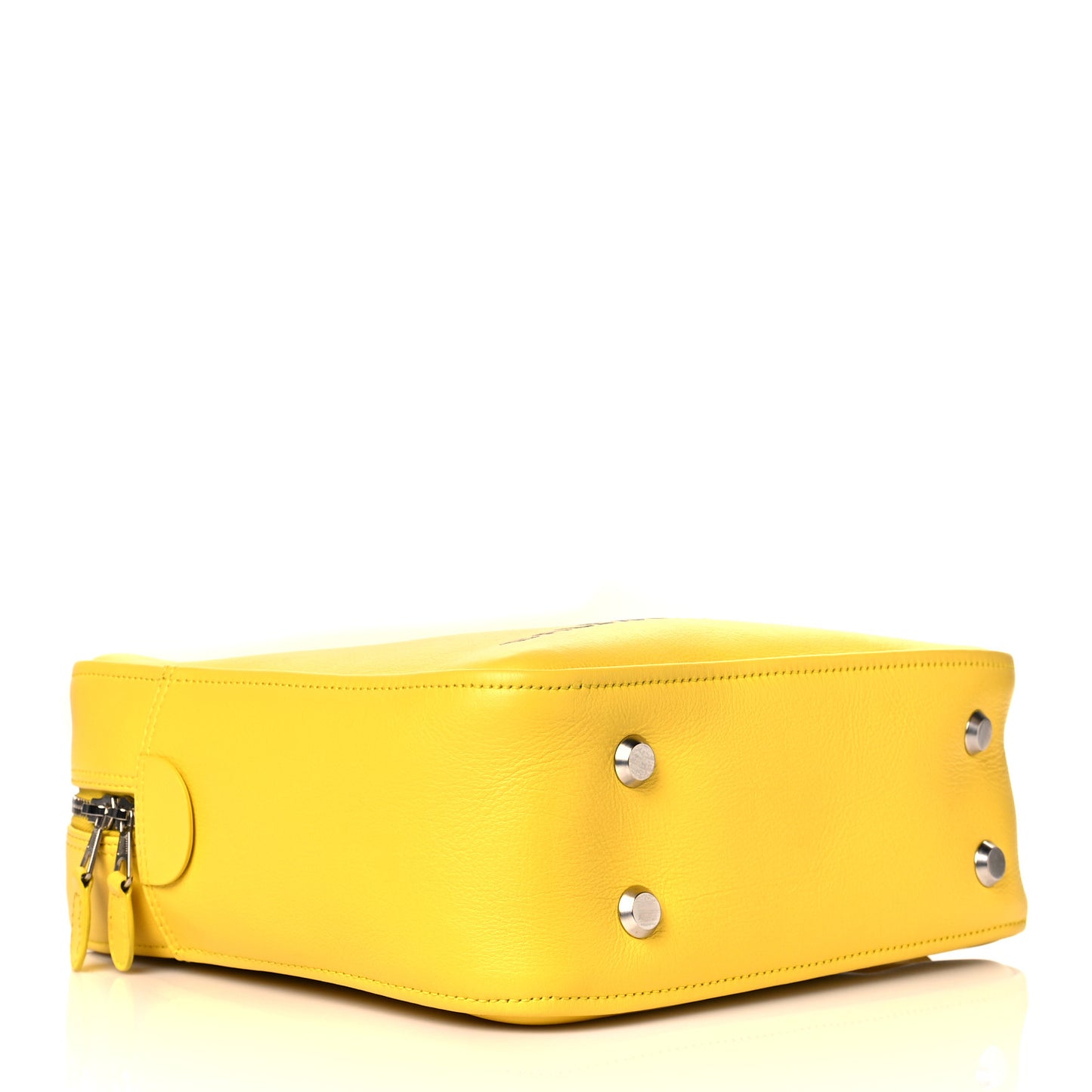 Shiny Day Calfskin Logo S Triangle Duffle Jaune Black
