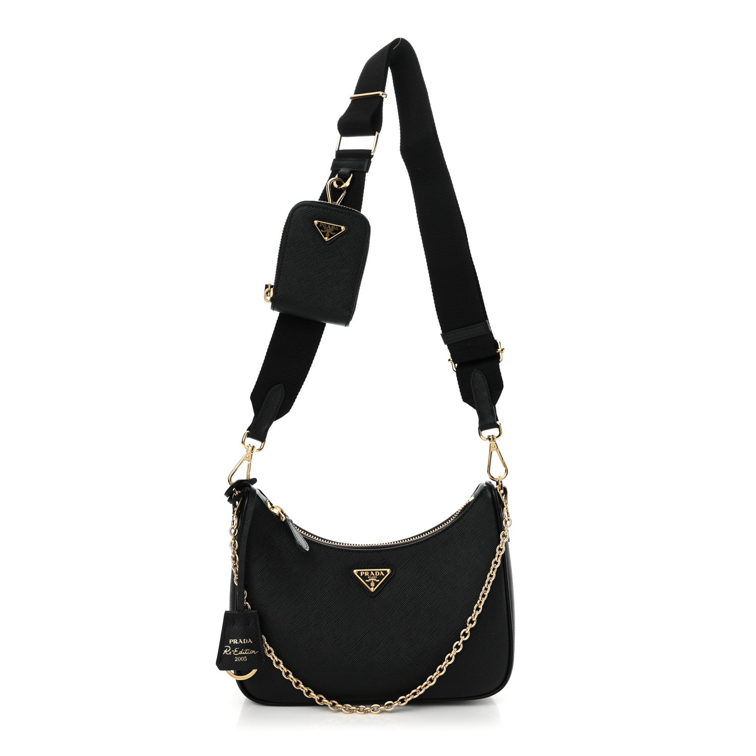 Prada Saffiano Lux Re-Edition 2005 Shoulder Bag Black 1 of 11