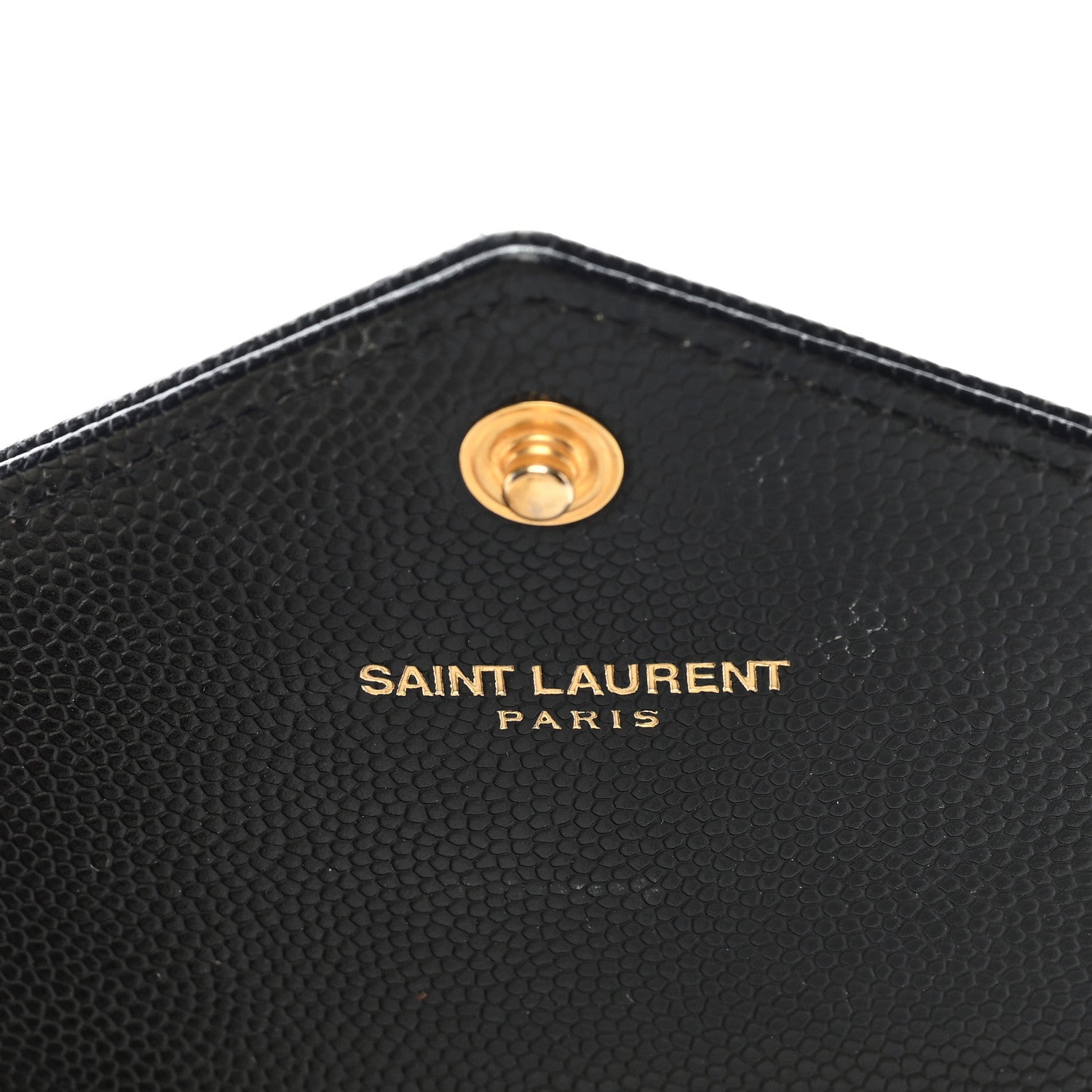 Saint Laurent Grain De Poudre Matelasse Chevron Monogram Flap Wallet Black 6 of 6