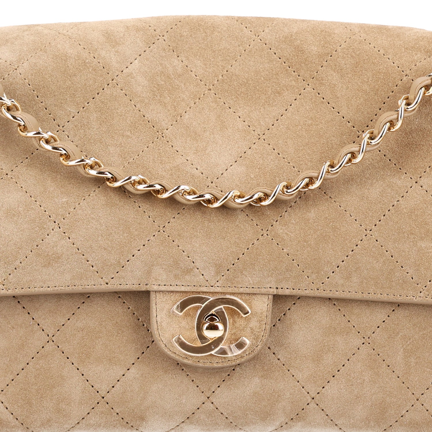 Chanel Suede Calfskin Small Souplissimo Maxi Flap Dark Beige 8 of 11
