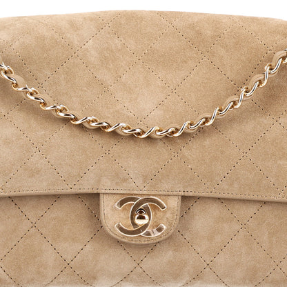 Chanel Suede Calfskin Small Souplissimo Maxi Flap Dark Beige 8 of 11