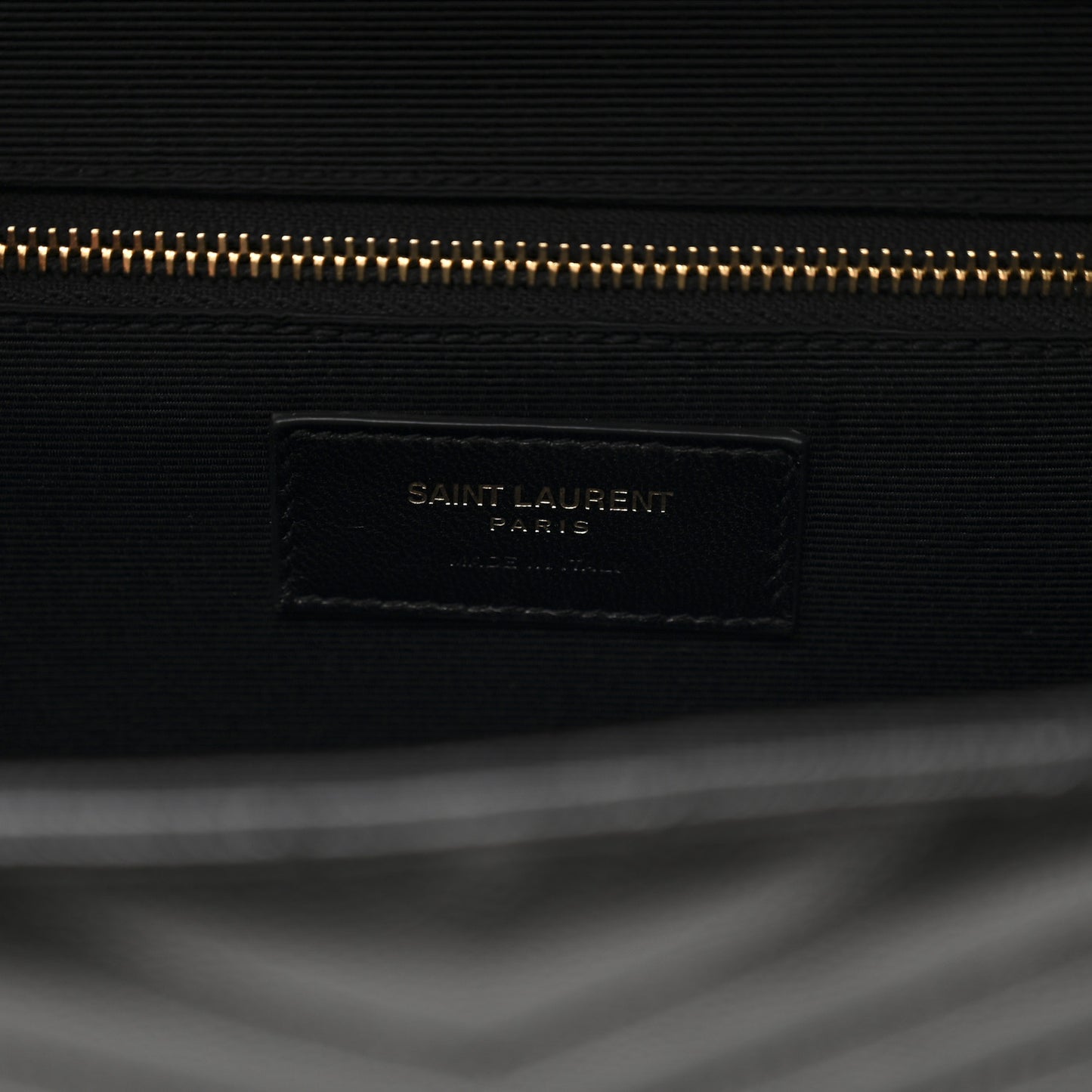 Grain De Poudre Matelasse Chevron Large Monogram Satchel  Black
