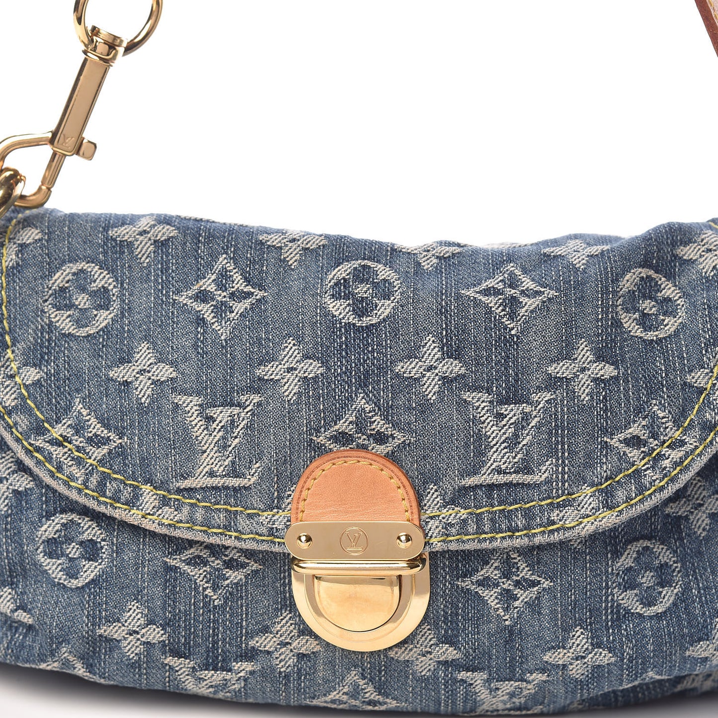 Monogram Denim Mini Pleaty Blue