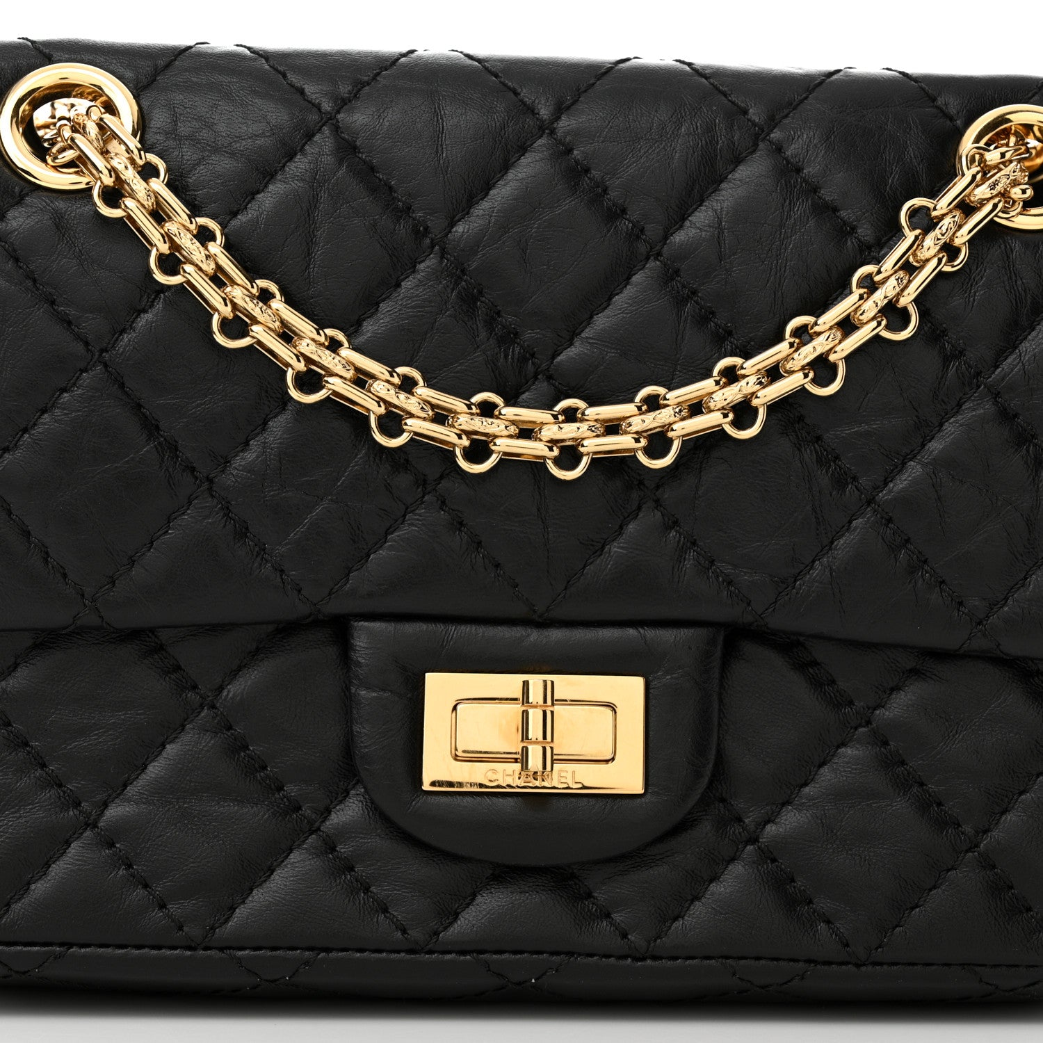 Chanel Aged Calfskin Quilted 2.55 Reissue Mini Flap Black 8 of 11