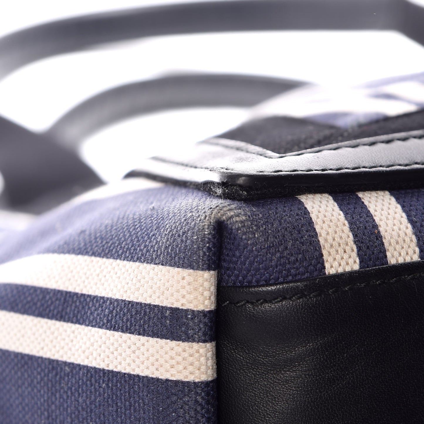 Canvas Navy Striped Cabas M Navy