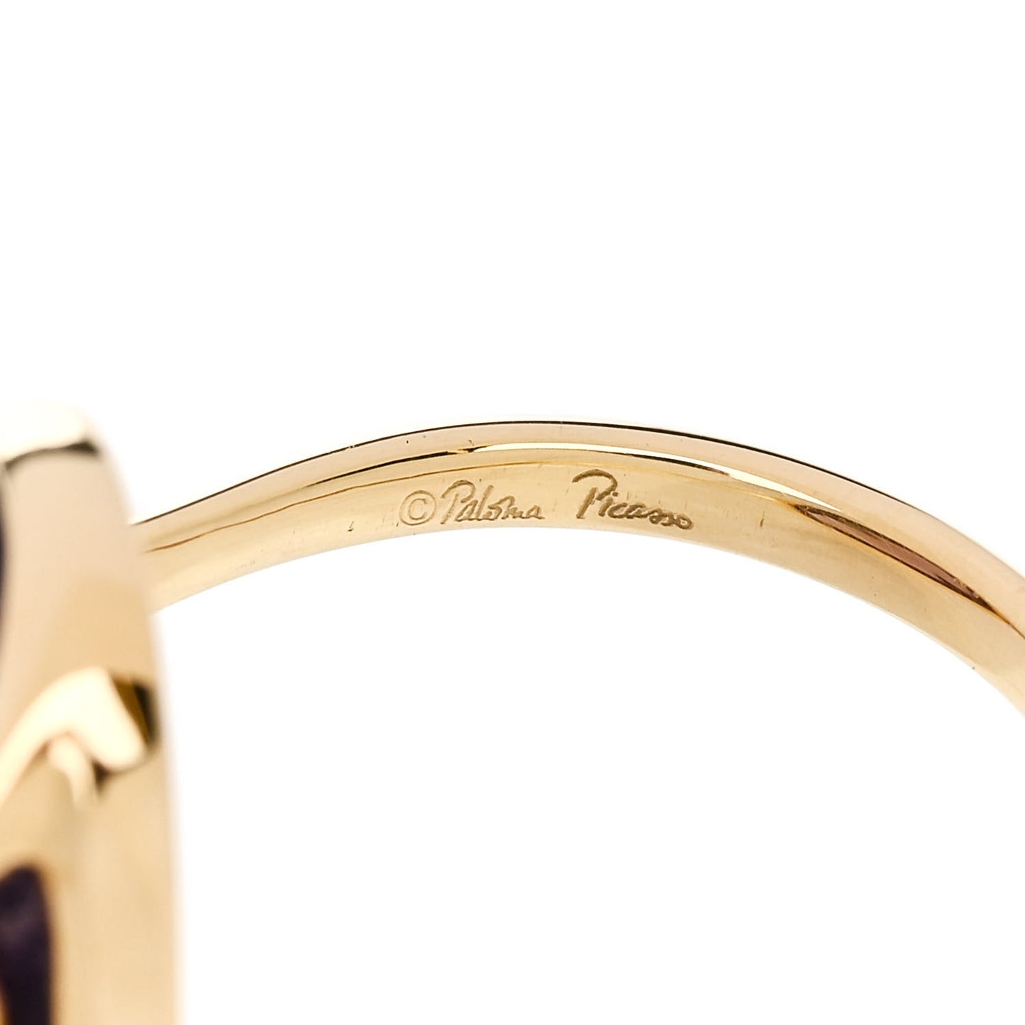 18K Yellow Gold Amethyst Paloma Picasso Olive Leaf Ring 52 6