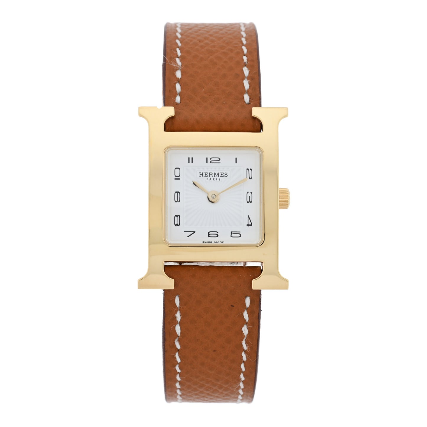 Stainless Steel Epsom 21mm Heure H Hour Quartz Watch Gold