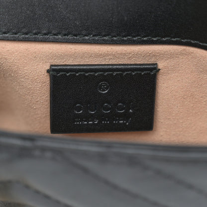Gucci Calfskin Matelasse Super Mini GG Marmont Shoulder Bag Black 6 of 11