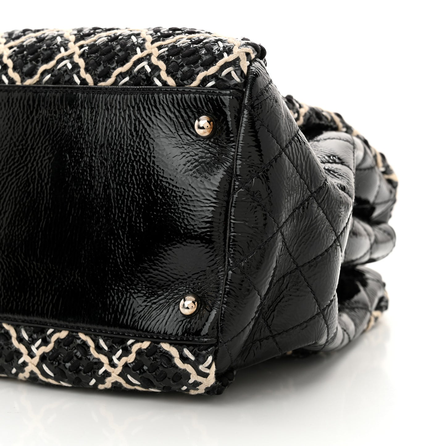 Patent Hand Embroidered Large Just Mademoiselle Black