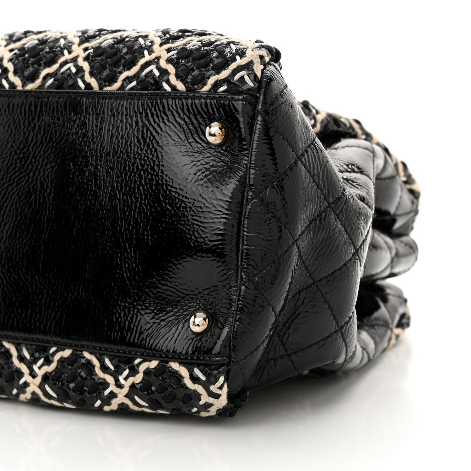 Chanel Patent Hand Embroidered Large Just Mademoiselle Black 10 of 11