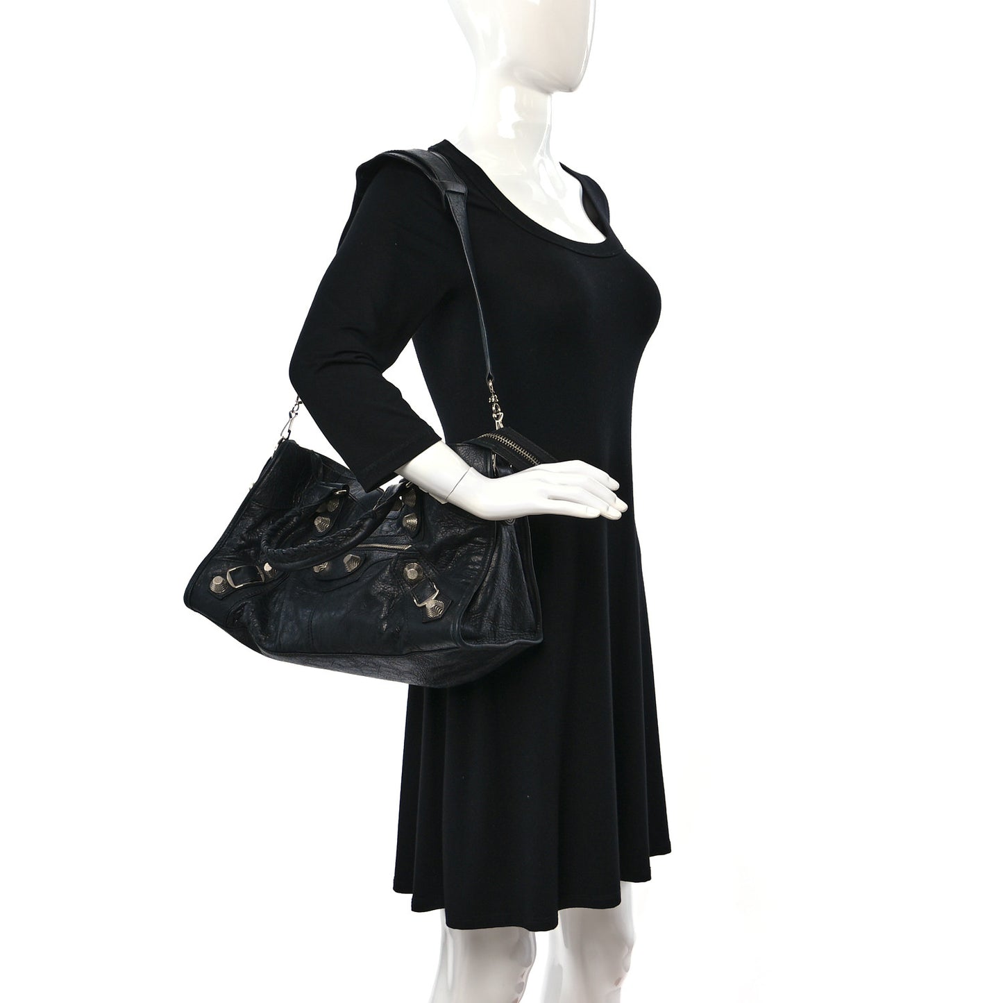 Agneau Giant 21 Silver Hardware Part Time Black