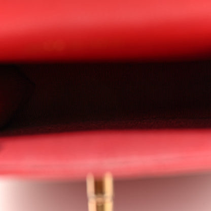 Chanel Caviar Quilted Chain Handle Round Phone Holder Red 5 of 10