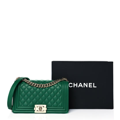 Chanel Lambskin Quilted Medium Boy Flap Green 11 of 11