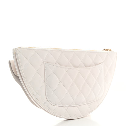 Chanel Lambskin Quilted Wave Clutch White 3 of 8