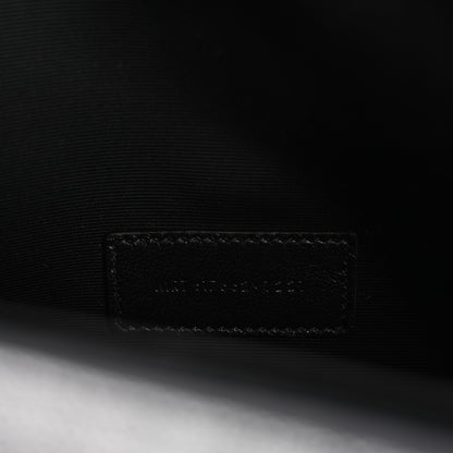 Saint Laurent Grain De Poudre Matelasse Chevron Monogram Envelope Clutch Black 7 of 8