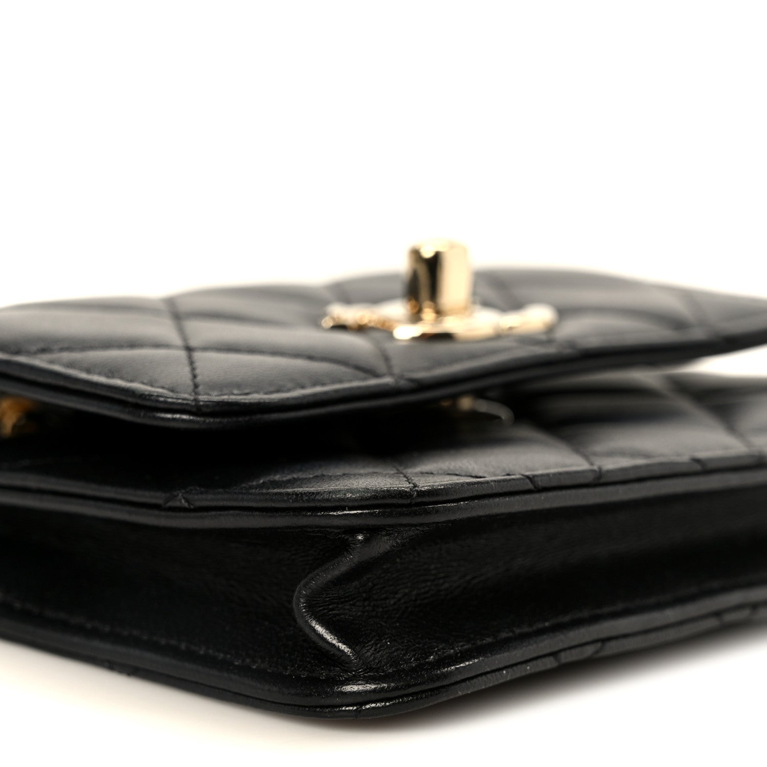Chanel Lambskin Quilted Trendy CC Card Holder On Chain Black 10 of 12