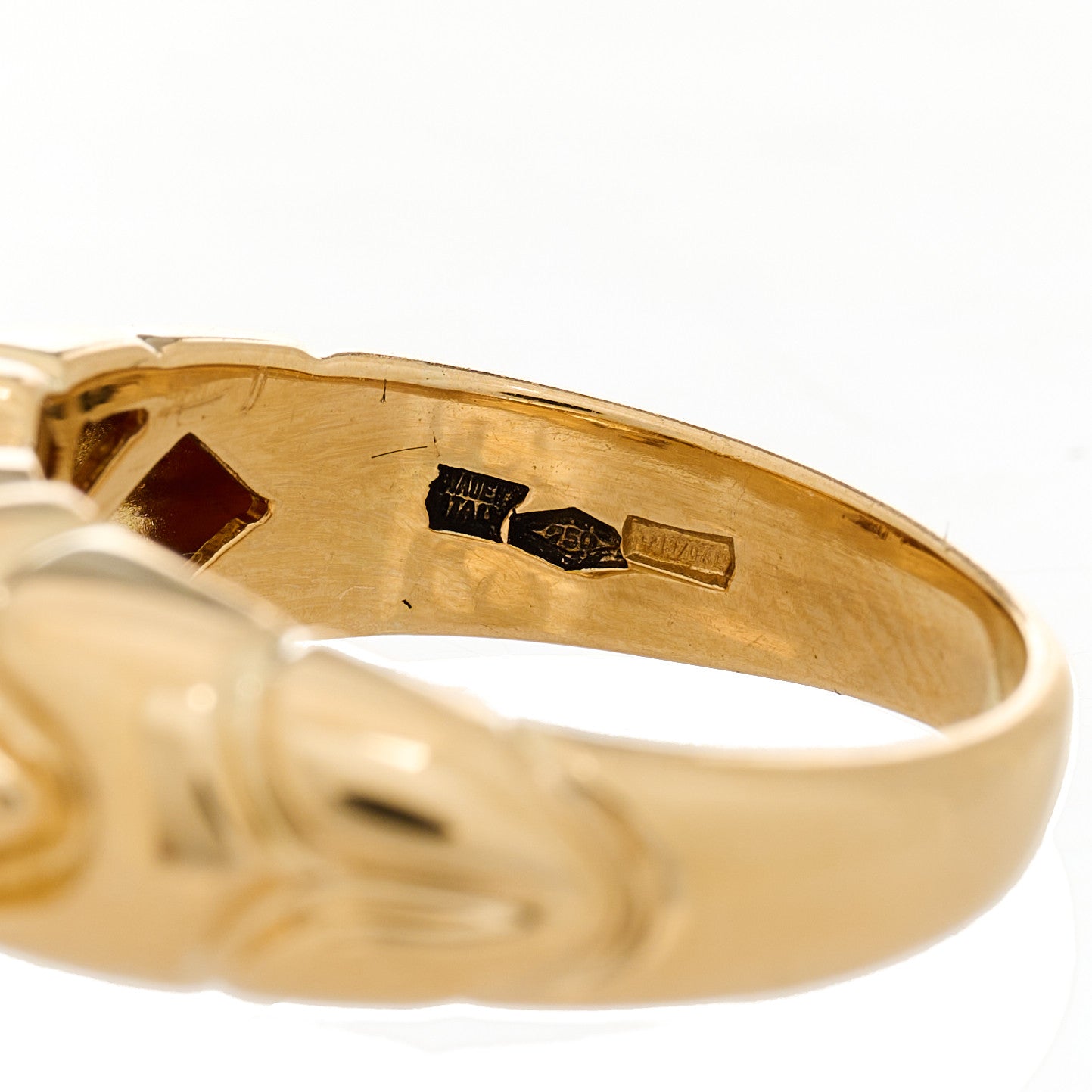 18K Yellow Gold Pearl Passo Doppio Ring 52 6
