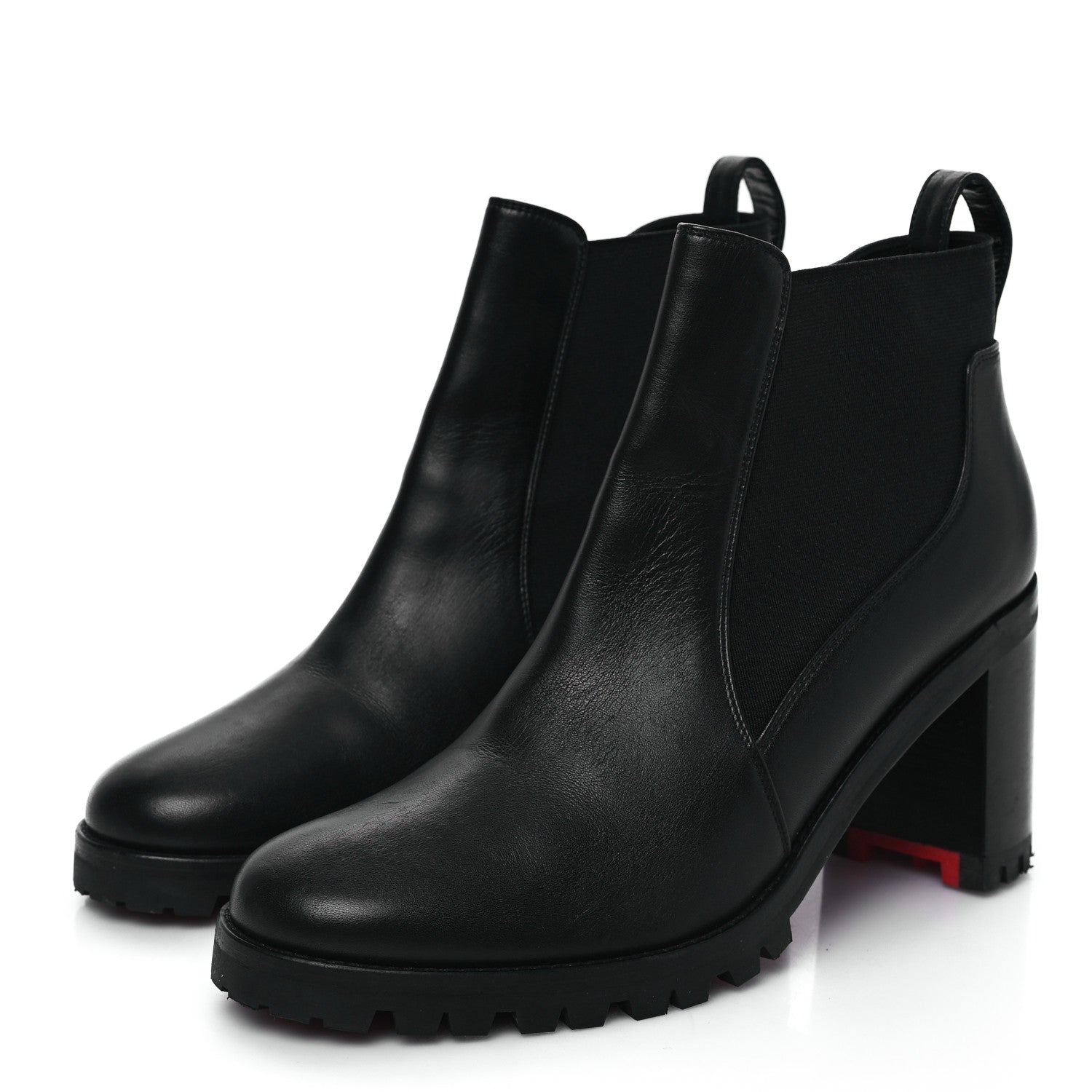 Christian Louboutin Calfskin Marchacroche 70 Chelsea Boots 38 Black 3 of 7