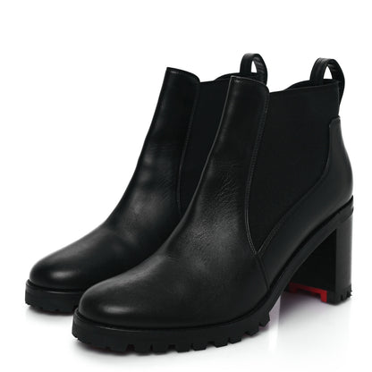 Christian Louboutin Calfskin Marchacroche 70 Chelsea Boots 38 Black 3 of 7