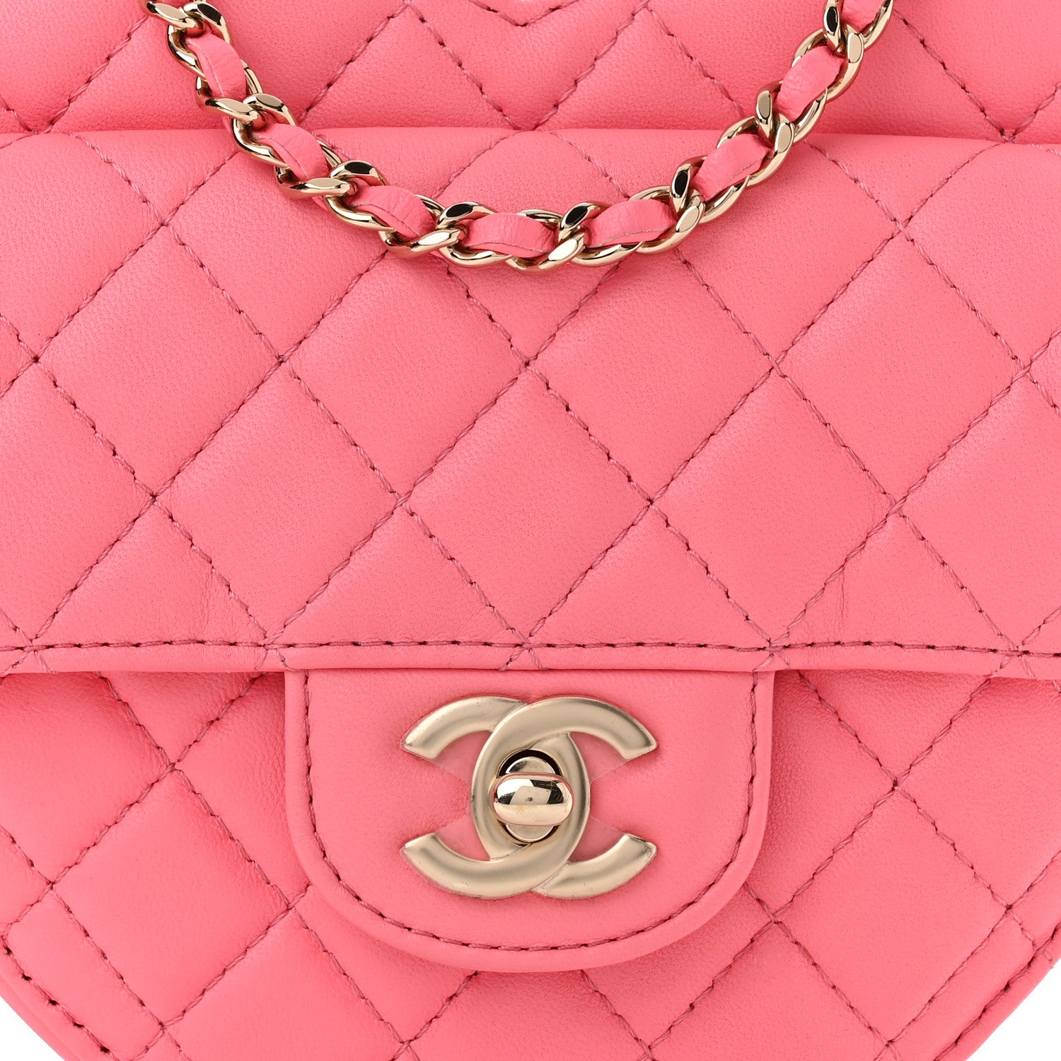 Chanel Lambskin Quilted CC In Love Heart Bag Pink 8 of 10