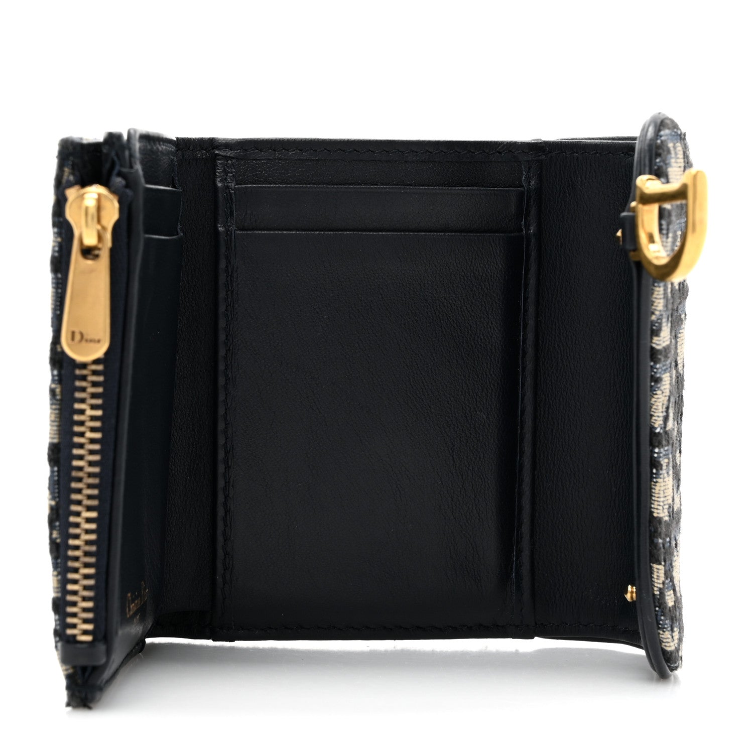 Christian Dior Oblique Saddle Lotus Wallet Blue 5 of 13