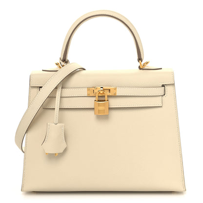Hermes Epsom Kelly Sellier 25 Craie 1 of 11