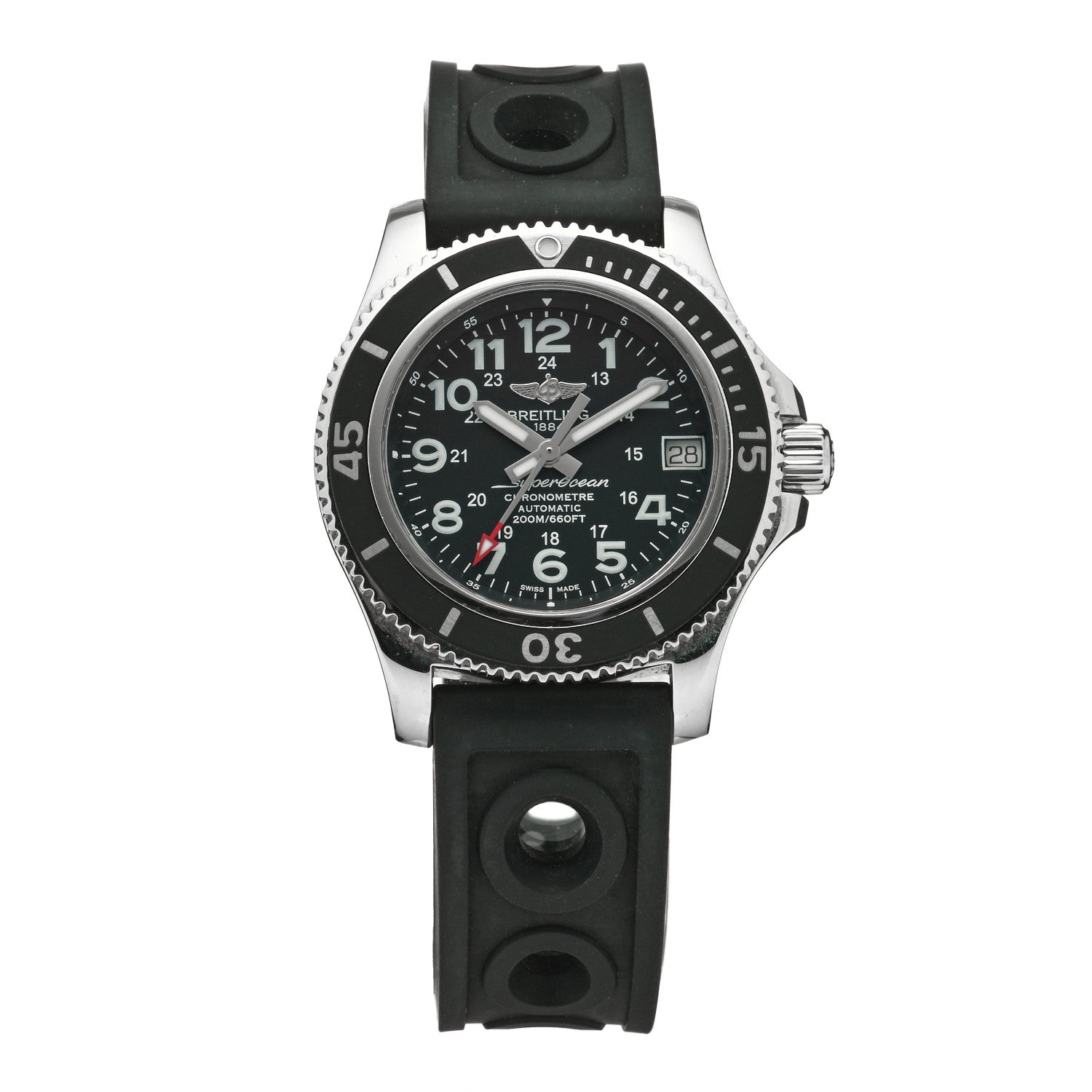 Breitling Stainless Steel Rubber 36mm Superocean II Automatic Watch Black A17312 1 of 5