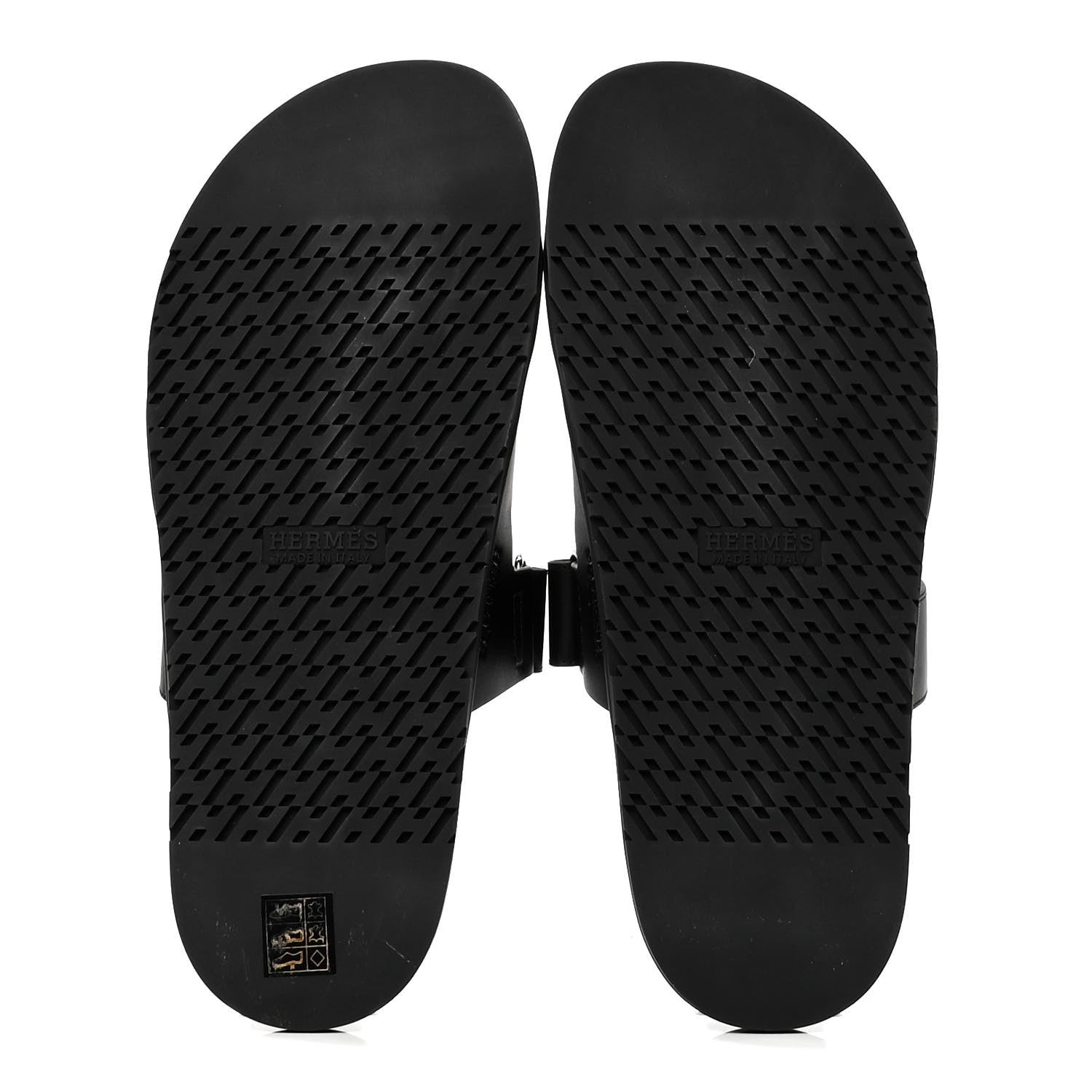 Hermes Calfskin Mens Chypre Sandals 44 Black 4 of 6