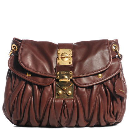 Miu Miu Leather Matelasse Coffer Noce 1 of 7