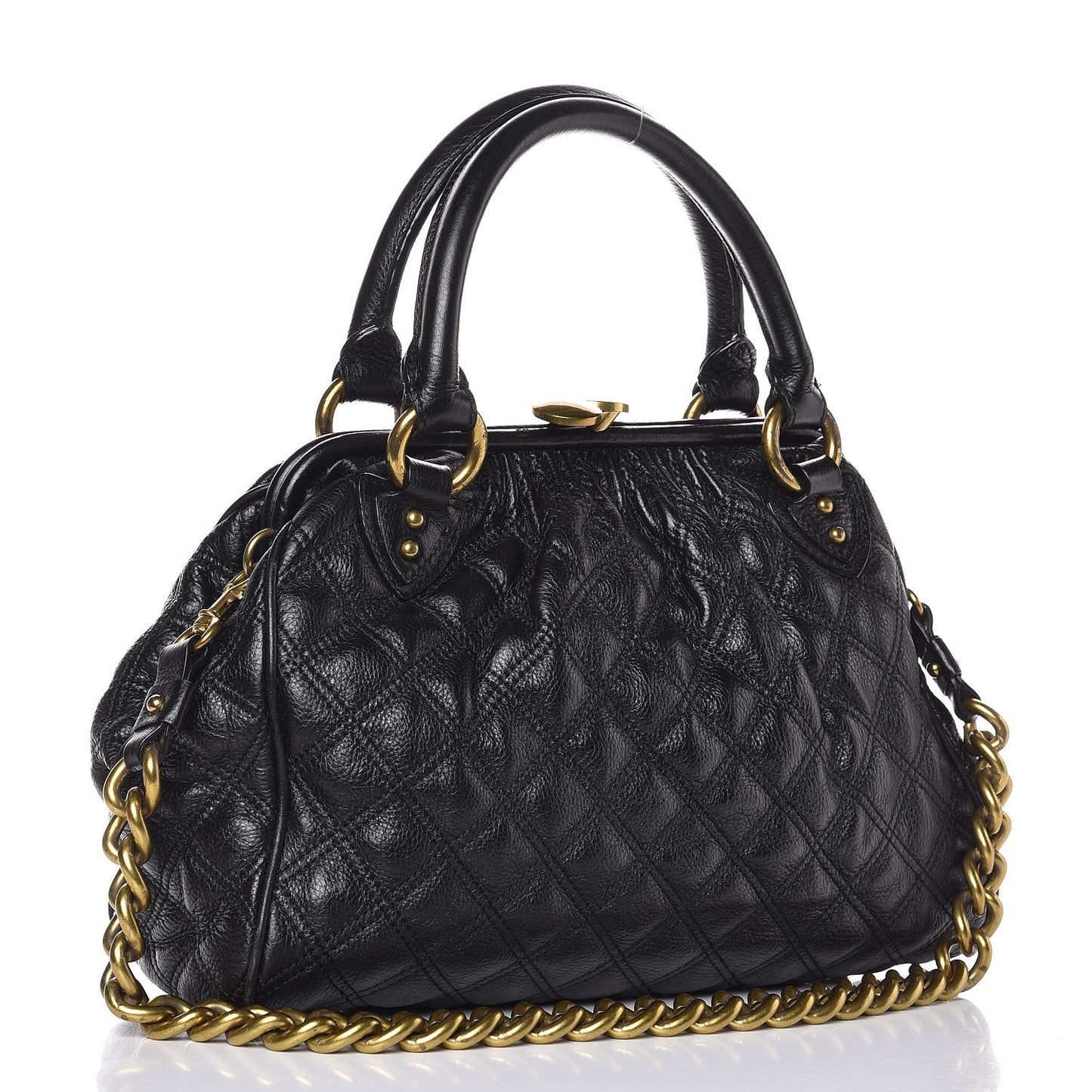 Calfskin Quilted Stam Black