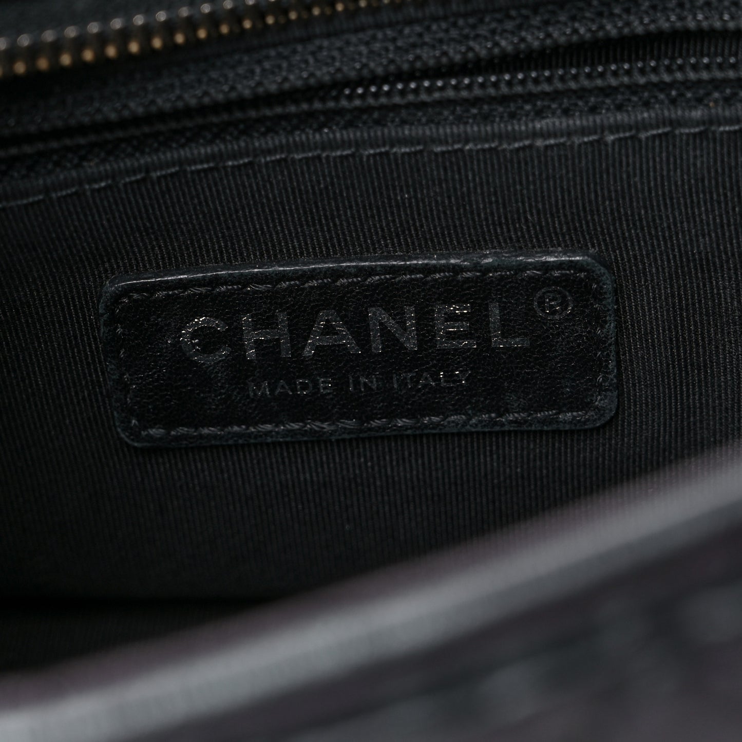 Iridescent Aged Calfskin Quilted Small Gabrielle Hobo Black