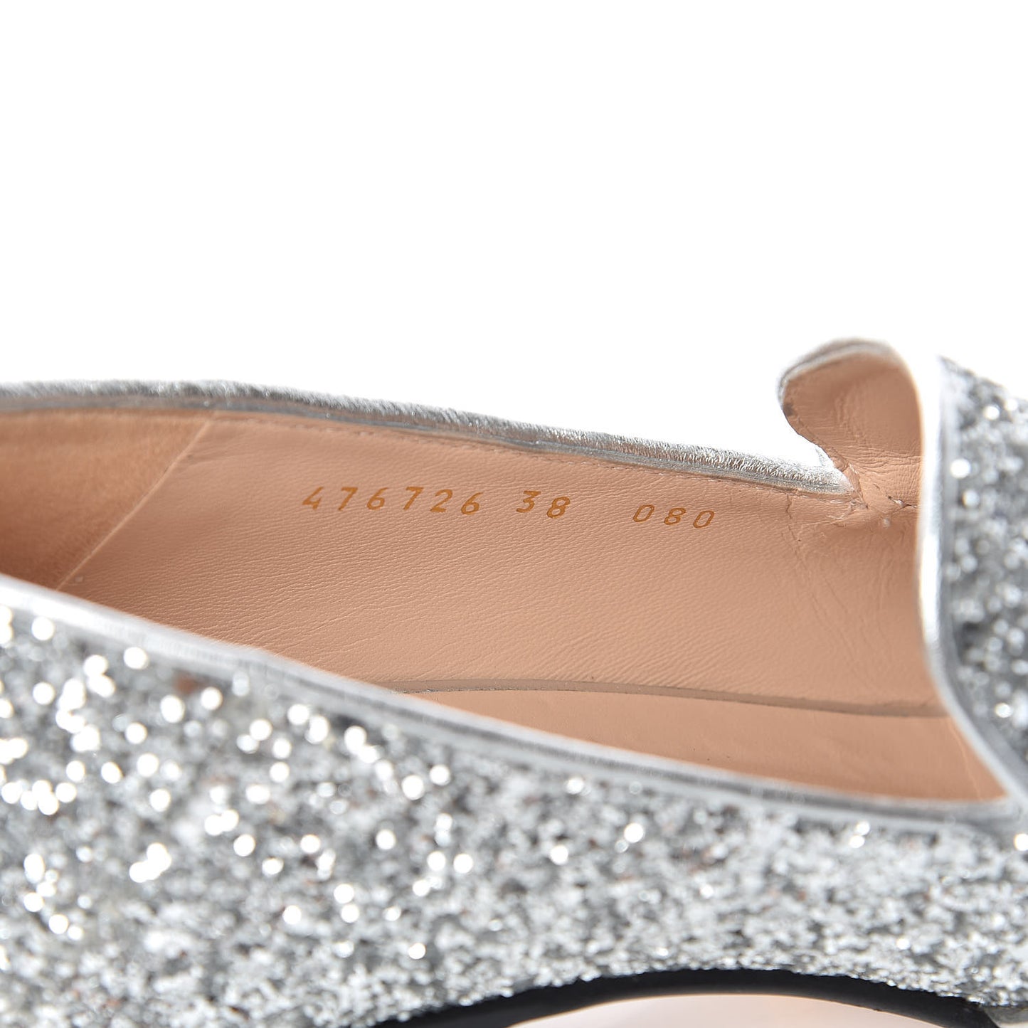 Glitter Web Peyton Loafers 38 Silver