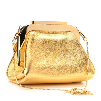 Valentino Garavani Metallic Calfskin Mini Supervee Clutch Soft Gold 2 of 9