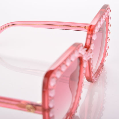 Gucci Acetate Crystal Oversize Sunglasses GG0148S Pink 5 of 7